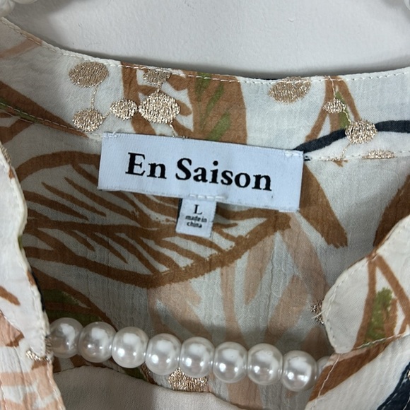 En Saison Nina Tropical Print Mini Dress Large - Picture 6 of 14